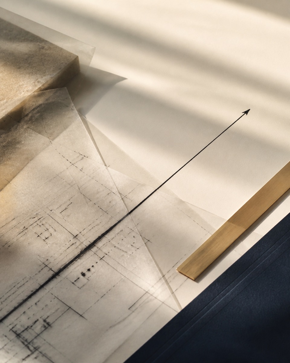 An editorial strategy table moving from complexity toward a clear direction